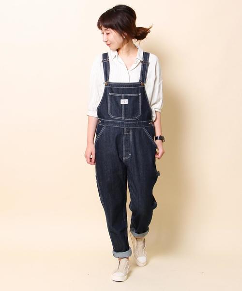 coen(コーエン)の「SMITHデニムオーバーオールパンツ(サロペット/オーバーオール・レディース・ネイビー・LARGE/MEDIUM)」の9枚目の写真