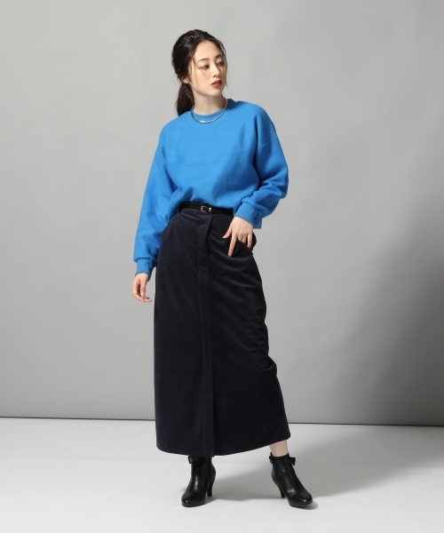 HARE（ハレ）の「ベロアペンシルスカート(HARE)（スカート・レディース・グレー/ネイビー・MEDIUM/SMALL）」の9枚目の写真