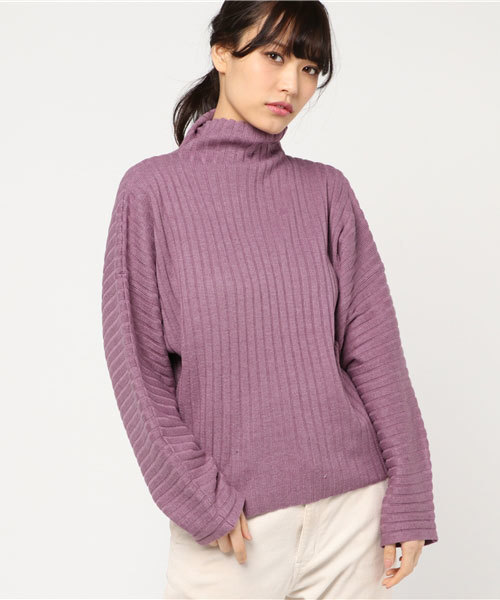 MOUSSY（マウジー）の「HI NECK RIB SWEATER（ニット/セーター・レディース・ピンク/ブラック/ベージュ/オフホワイト・FREE）」の15枚目の写真