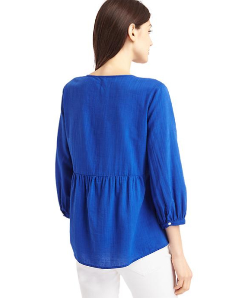 GAP（ギャップ）の「Gap 刺繍タッセル スプリットネックライン トップス（シャツ/ブラウス・レディース・ホワイト/ブルー・XXS/S/L/M/XS）」の3枚目の写真