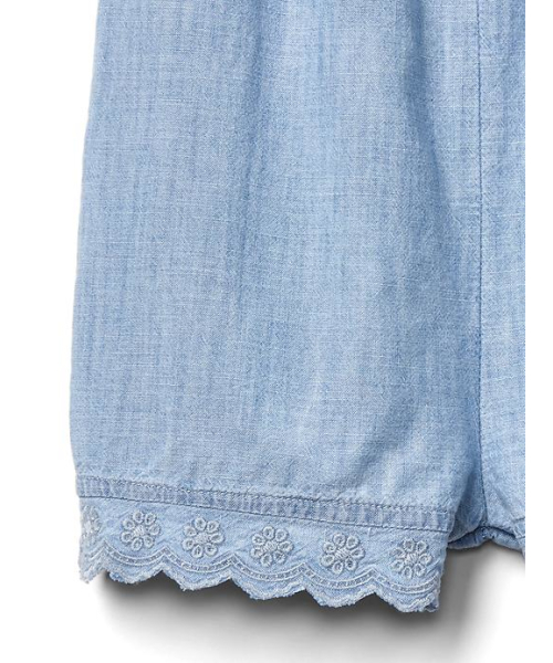 GAP（ギャップ）の「刺繍シャンブレー スモックロンパース（ロンパース・キッズ・ライトインディゴブルー・110cm/90cm/100cm/80ｃｍ/95cm/105cm）」の3枚目の写真