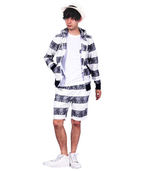 ８(eight)（エイト）の「総柄 ジップパーカー ショートパンツ セットアップ（パーカー・メンズ・B/D/E/A/C・MEDIUM/X-LARGE/LARGE）」の4枚目の写真