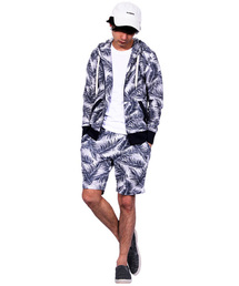 ８(eight) | 総柄 ジップパーカー ショートパンツ セットアップ (パーカー)