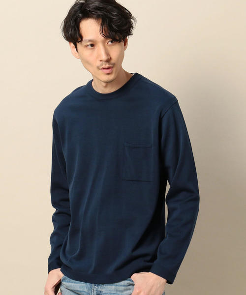 BEAUTY&YOUTH UNITED ARROWS（ビューティーアンドユースユナイテッドアローズ）の「BY ウォッシャブル 1ポケット ニット o（ニット/セーター・メンズ・ベージュ/ネイビー/ライトピンク・SMALL/X-LARGE/LARGE/MEDIUM）」の2枚目の写真