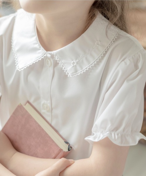 Catherine Cottage（キャサリンコテージ）の「日本製フォーマルレース衿半袖ブラウス（シャツ/ブラウス・キッズ・ホワイト系その他3/ホワイト系その他/ホワイト系その他2・140/100/110/120/130）」の17枚目の写真
