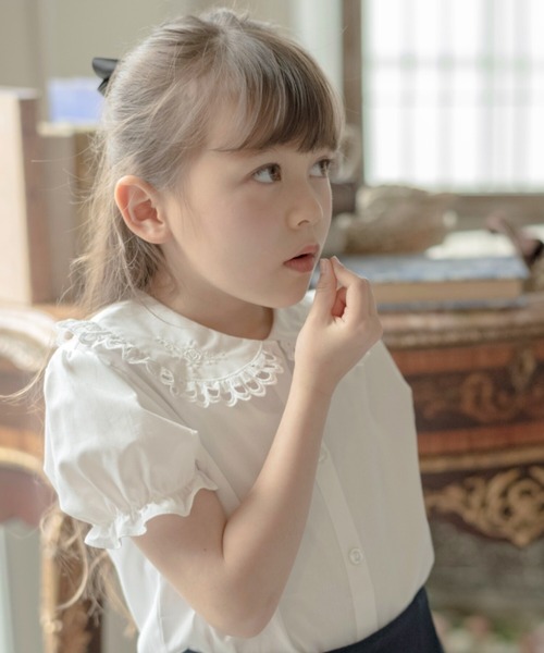 Catherine Cottage（キャサリンコテージ）の「日本製フォーマルレース衿半袖ブラウス（シャツ/ブラウス・キッズ・ホワイト系その他3/ホワイト系その他/ホワイト系その他2・140/100/110/120/130）」の20枚目の写真