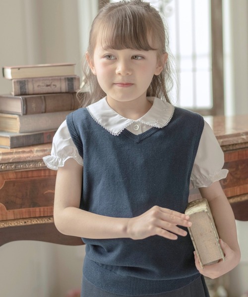 Catherine Cottage（キャサリンコテージ）の「日本製フォーマルレース衿半袖ブラウス（シャツ/ブラウス・キッズ・ホワイト系その他3/ホワイト系その他/ホワイト系その他2・140/100/110/120/130）」の15枚目の写真