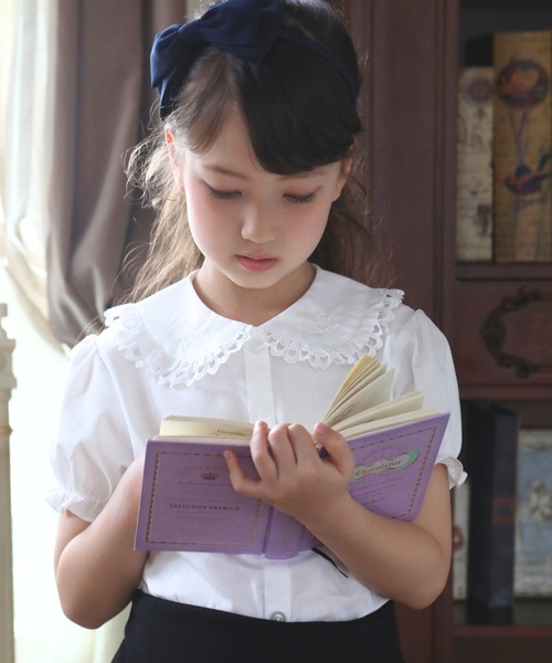 Catherine Cottage（キャサリンコテージ）の「日本製フォーマルレース衿半袖ブラウス（シャツ/ブラウス・キッズ・ホワイト系その他3/ホワイト系その他/ホワイト系その他2・140/100/110/120/130）」の14枚目の写真