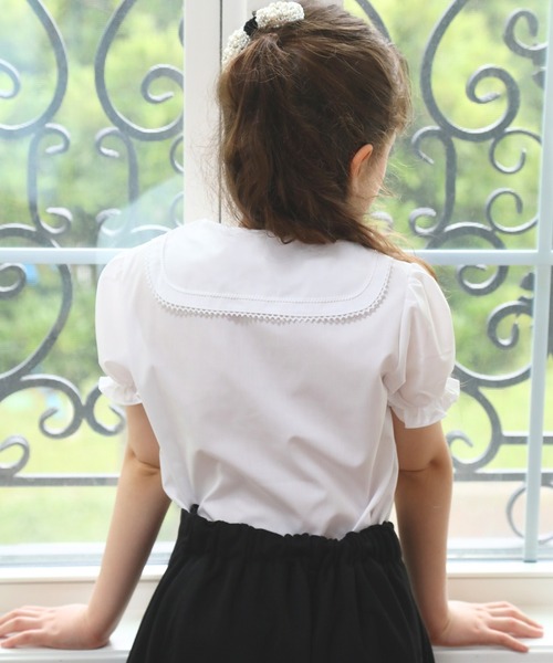 Catherine Cottage（キャサリンコテージ）の「日本製フォーマルレース衿半袖ブラウス（シャツ/ブラウス・キッズ・ホワイト系その他3/ホワイト系その他/ホワイト系その他2・140/100/110/120/130）」の12枚目の写真