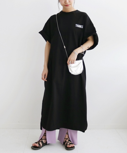 SLOBE citron.（スローブシトロン）の「SLOBE citron.BIG PIS ワンピース◆（ワンピース・レディース・ブラック/ダークラベンダー・FREE）」の2枚目の写真