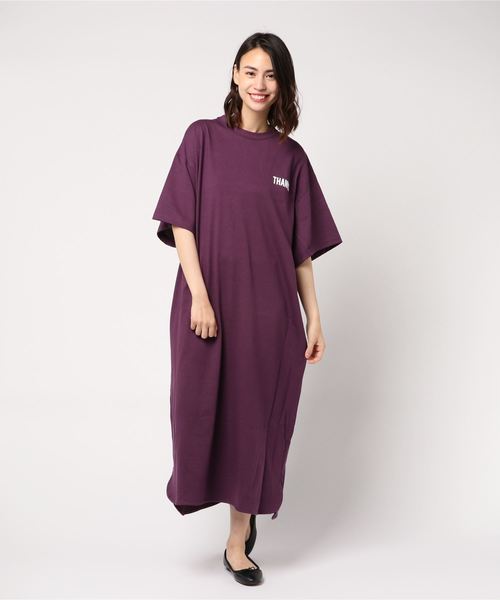 SLOBE citron.（スローブシトロン）の「SLOBE citron.BIG PIS ワンピース◆（ワンピース・レディース・ブラック/ダークラベンダー・FREE）」の3枚目の写真