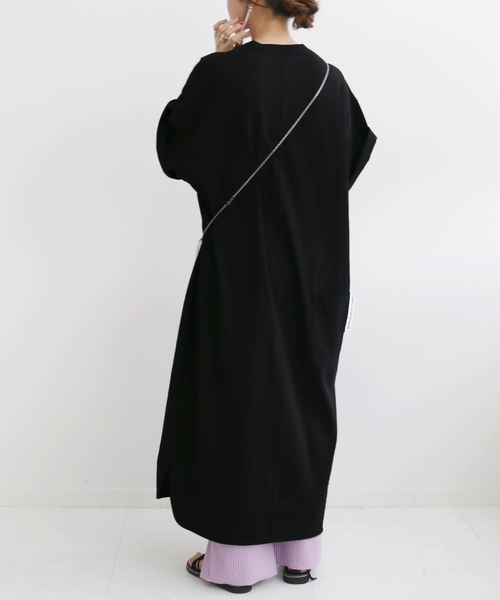 SLOBE citron.（スローブシトロン）の「SLOBE citron.BIG PIS ワンピース◆（ワンピース・レディース・ブラック/ダークラベンダー・FREE）」の7枚目の写真