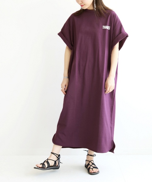 SLOBE citron.（スローブシトロン）の「SLOBE citron.BIG PIS ワンピース◆（ワンピース・レディース・ブラック/ダークラベンダー・FREE）」の12枚目の写真