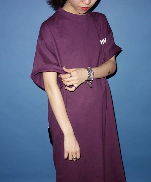 SLOBE citron.（スローブシトロン）の「SLOBE citron.BIG PIS ワンピース◆（ワンピース・レディース・ブラック/ダークラベンダー・FREE）」の8枚目の写真