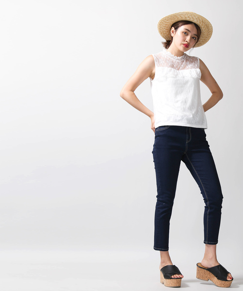 WEGO（ウィゴー）の「WEGO/レースハイネックフリルノースリーブTシャツ（タンクトップ・レディース・ホワイト/ブラック/ブラウン/ホワイト系その他/ブラック系その他・FREE）」の18枚目の写真