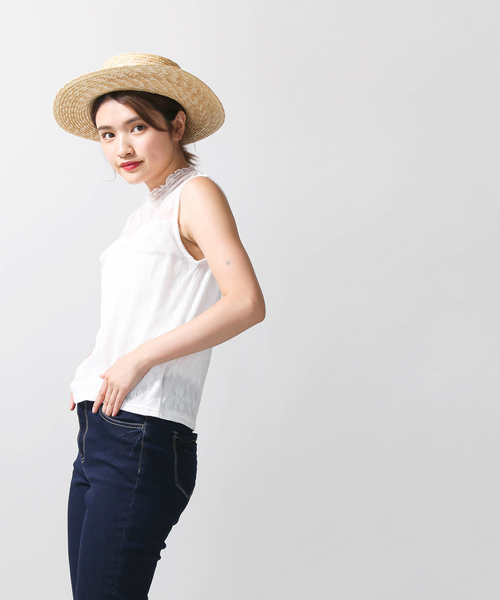 WEGO（ウィゴー）の「WEGO/レースハイネックフリルノースリーブTシャツ（タンクトップ・レディース・ホワイト/ブラック/ブラウン/ホワイト系その他/ブラック系その他・FREE）」の19枚目の写真