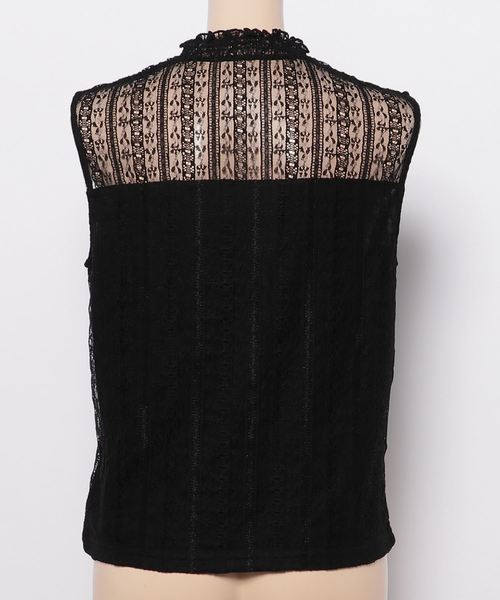 WEGO（ウィゴー）の「WEGO/レースハイネックフリルノースリーブTシャツ（タンクトップ・レディース・ホワイト/ブラック/ブラウン/ホワイト系その他/ブラック系その他・FREE）」の7枚目の写真