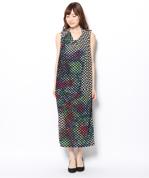 YOKANG ドットワンピース 沖縄 紅型ワンピース