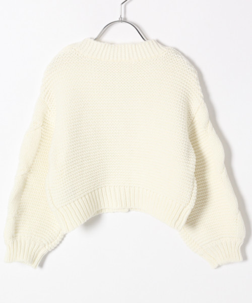 GLOBAL WORK（グローバルワーク）の「【キッズ】ケーブルショートカーデ/801482（カーディガン/ボレロ・キッズ・ホワイト/ブラック/レッド・MEDIUM/LARGE/X-LARGE）」の18枚目の写真