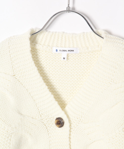 GLOBAL WORK（グローバルワーク）の「【キッズ】ケーブルショートカーデ/801482（カーディガン/ボレロ・キッズ・ホワイト/ブラック/レッド・MEDIUM/LARGE/X-LARGE）」の17枚目の写真