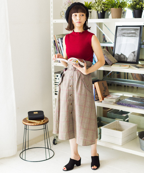 WEGO（ウィゴー）の「WEGO/フリルハイネックノースリーブニット（ニット/セーター・レディース・オフホワイト/ダークグリーン/ワイン/ダークオレンジ/マスタード/ブラック・FREE）」の11枚目の写真