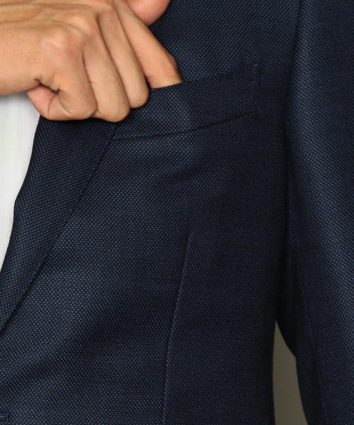green label relaxing（グリーンレーベルリラクシング）の「KANGAROO ISLAND WOOL バーズアイ 2ボタン RV NT HP ジャケット ◆（スーツジャケット・メンズ・グレー/ロイヤルブルー・42/44/46/48/50/52）」の8枚目の写真