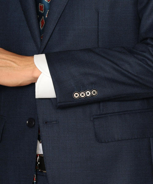 green label relaxing（グリーンレーベルリラクシング）の「KANGAROO ISLAND WOOL バーズアイ 2ボタン RV NT HP ジャケット ◆（スーツジャケット・メンズ・グレー/ロイヤルブルー・42/44/46/48/50/52）」の9枚目の写真