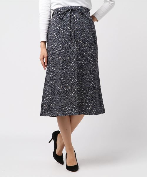 flower(フラワー)の「リトルレオパードスカート(スカート・レディース・アイボリー/グレー・FREE)」の6枚目の写真