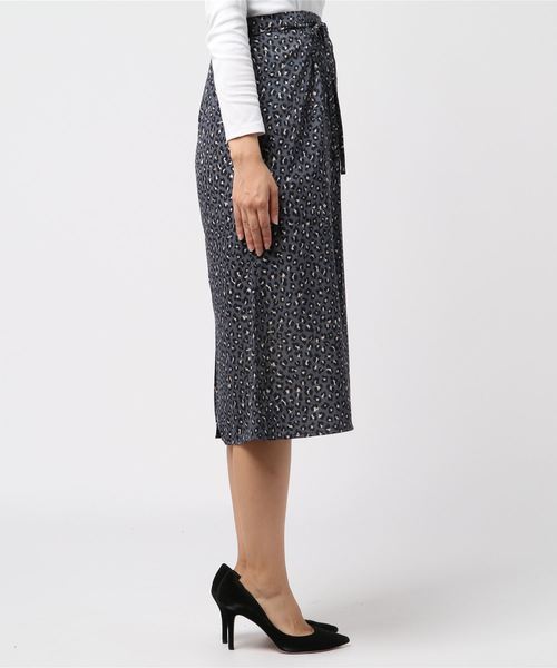 flower(フラワー)の「リトルレオパードスカート(スカート・レディース・アイボリー/グレー・FREE)」の3枚目の写真