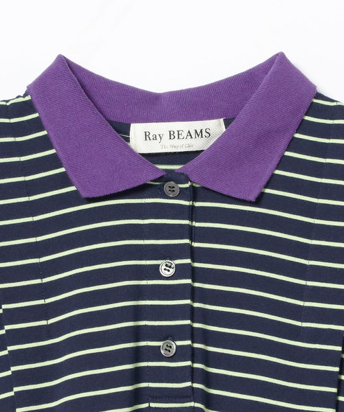 Ray BEAMS（レイビームス）の「Ray BEAMS / ボーダー フレア ポロ ワンピース（ワンピース・レディース・ベージュ/ネイビー/ブルー・ONE SIZE）」の18枚目の写真