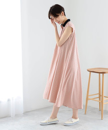Ray BEAMS | Ray BEAMS / ボーダー フレア ポロ ワンピース(ワンピース)