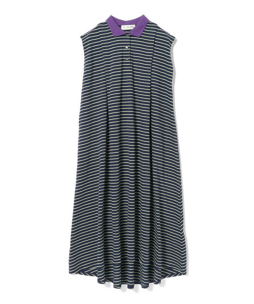 Ray BEAMS（レイビームス）の「Ray BEAMS / ボーダー フレア ポロ ワンピース（ワンピース・レディース・ベージュ/ネイビー/ブルー・ONE SIZE）」の2枚目の写真