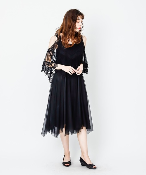 axes femme（アクシーズファム）の「レース重ねワンピース（ワンピース 