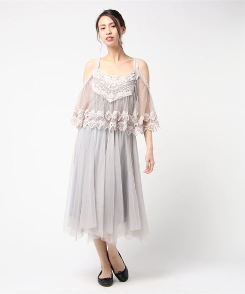 axes femme（アクシーズファム）の「レース重ねワンピース（ワンピース 