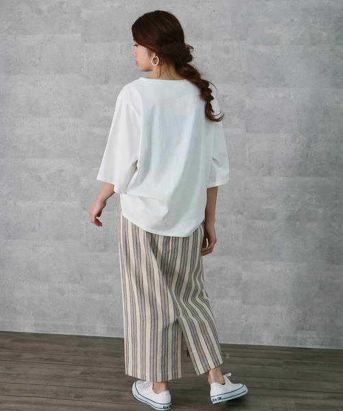 vingtrois（バントロア）の「【vingtrois】ハイウエストマルチストライプタイトスカート（スカート・レディース・ベージュ/ネイビー/キャメル・M）」の15枚目の写真