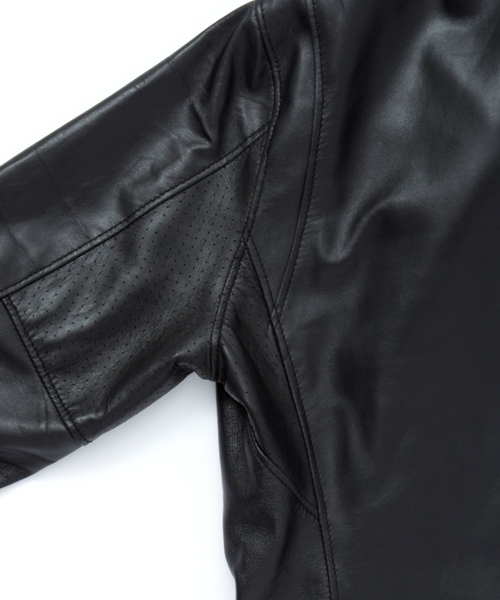MONKEY TIME（モンキータイム）の「MT∴ シープレザー ニュールック ダブル ライダースジャケット◇§（ライダースジャケット・メンズ・ブラック/グレー・SMALL/MEDIUM/LARGE/X-LARGE）」の6枚目の写真