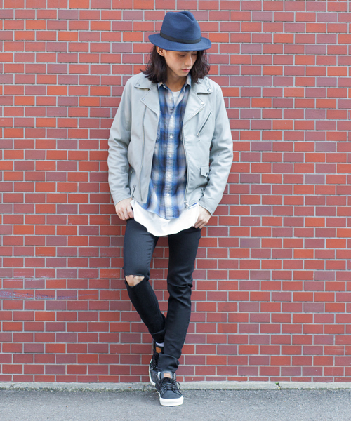 MONKEY TIME（モンキータイム）の「MT∴ シープレザー ニュールック ダブル ライダースジャケット◇§（ライダースジャケット・メンズ・ブラック/グレー・SMALL/MEDIUM/LARGE/X-LARGE）」の16枚目の写真