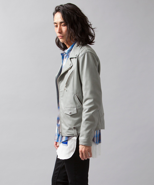 MONKEY TIME（モンキータイム）の「MT∴ シープレザー ニュールック ダブル ライダースジャケット◇§（ライダースジャケット・メンズ・ブラック/グレー・SMALL/MEDIUM/LARGE/X-LARGE）」の12枚目の写真