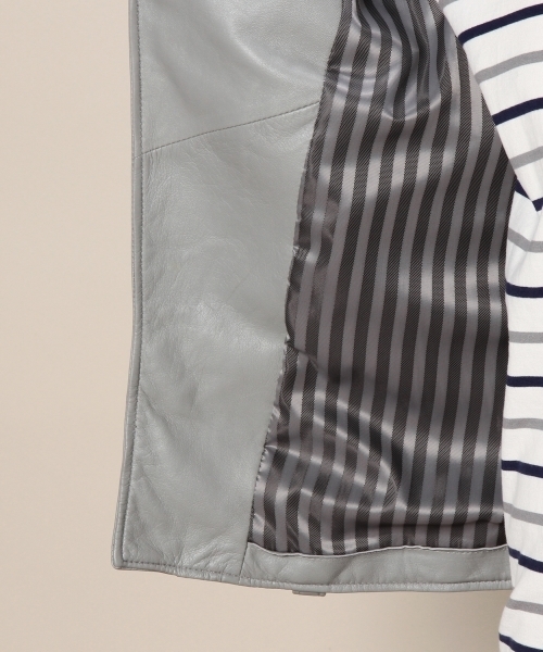 MONKEY TIME（モンキータイム）の「MT∴ シープレザー ニュールック ダブル ライダースジャケット◇§（ライダースジャケット・メンズ・ブラック/グレー・SMALL/MEDIUM/LARGE/X-LARGE）」の21枚目の写真