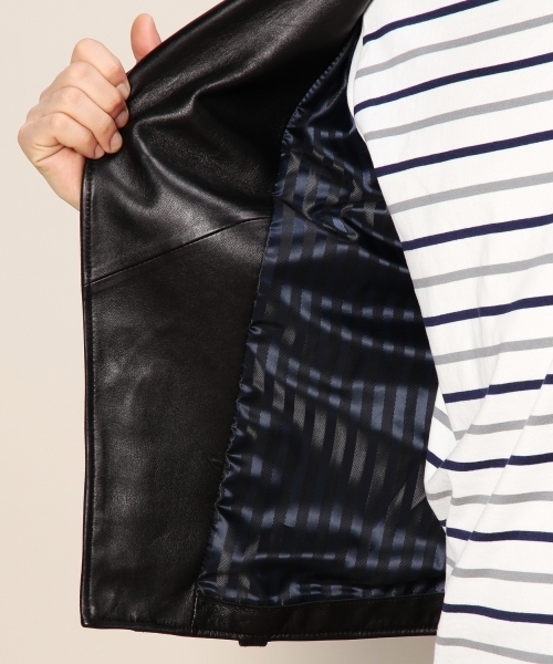 MONKEY TIME（モンキータイム）の「MT∴ シープレザー ニュールック ダブル ライダースジャケット◇§（ライダースジャケット・メンズ・ブラック/グレー・SMALL/MEDIUM/LARGE/X-LARGE）」の22枚目の写真