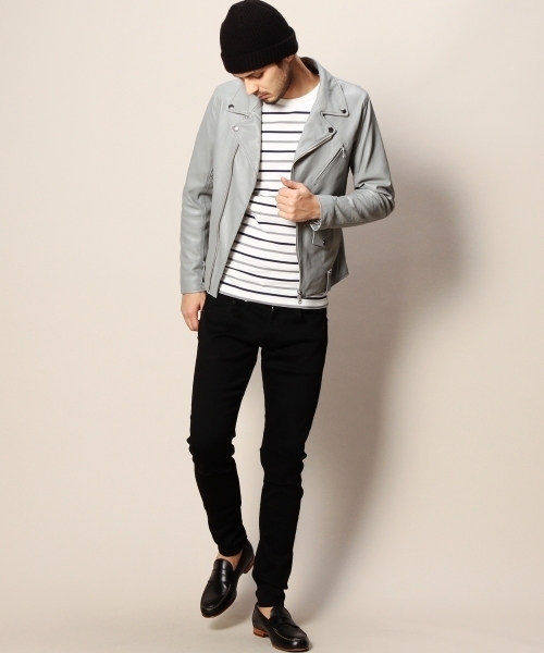 MONKEY TIME（モンキータイム）の「MT∴ シープレザー ニュールック ダブル ライダースジャケット◇§（ライダースジャケット・メンズ・ブラック/グレー・SMALL/MEDIUM/LARGE/X-LARGE）」の17枚目の写真