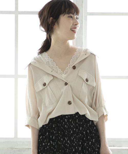 えみおわす ポケット シャツ ブラウス 白 コットン えみおわす ポケット シャツ ブラウス 白 コットン 通販 ポケット