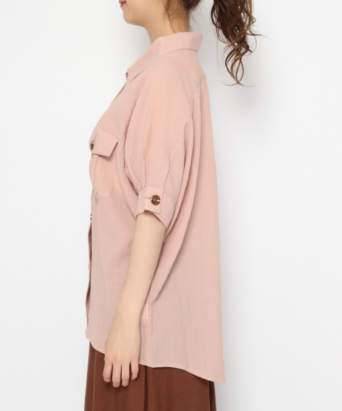 Heather（ヘザー）の「Wポケットコットンシャツ/SS　841909（シャツ/ブラウス・レディース・ホワイト/ベージュ/ピンク・FREE）」の13枚目の写真