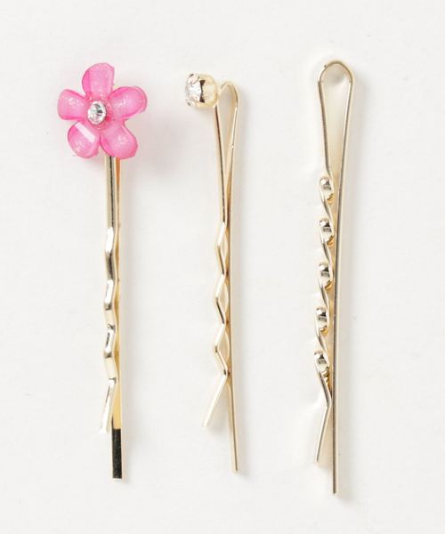 orgablanca 花モチーフ ヘアピン 3本セット orgablanca 花モチーフ ヘアピン 3本セット