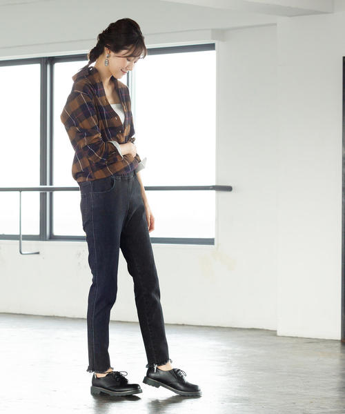 coen（コーエン）の「インディアンコットンネルシャツ（シャツ/ブラウス・レディース・ベージュ/ネイビー/グレー・LARGE/MEDIUM）」の18枚目の写真