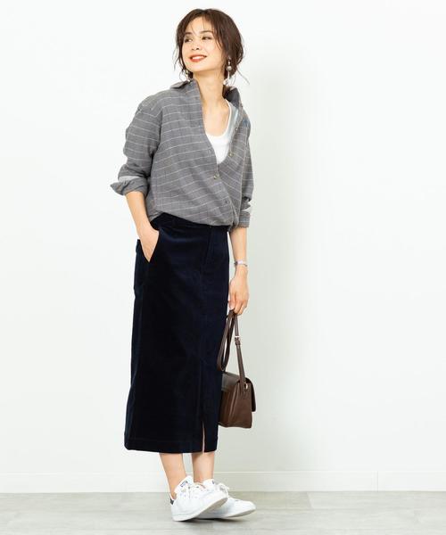 coen（コーエン）の「インディアンコットンネルシャツ（シャツ/ブラウス・レディース・ベージュ/ネイビー/グレー・LARGE/MEDIUM）」の12枚目の写真