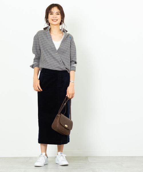 coen（コーエン）の「インディアンコットンネルシャツ（シャツ/ブラウス・レディース・ベージュ/ネイビー/グレー・LARGE/MEDIUM）」の11枚目の写真