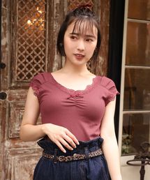 one after another NICE CLAUP | リボン付きレースインナー(タンクトップ)