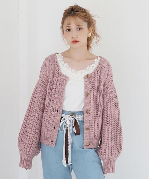 one after another NICE CLAUP（ワンアフターアナザーナイスクラップ）の「リボン付きレースインナー（タンクトップ・レディース・ベージュ/ブラウン/オフホワイト/ミント/ボルドー・FREE）」の16枚目の写真