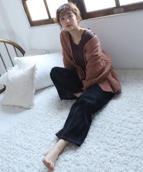 one after another NICE CLAUP（ワンアフターアナザーナイスクラップ）の「リボン付きレースインナー（タンクトップ・レディース・ベージュ/ブラウン/オフホワイト/ミント/ボルドー・FREE）」の21枚目の写真